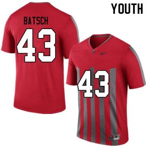 NCAA Ohio State Buckeyes Youth #43 Ryan Batsch Throwback Nike Football College Jersey OHD0645PF